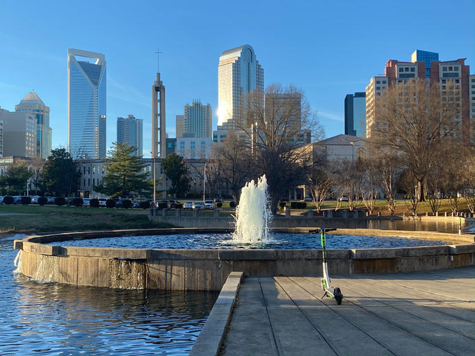 Friendship fountain in Charlotte, North Carolina