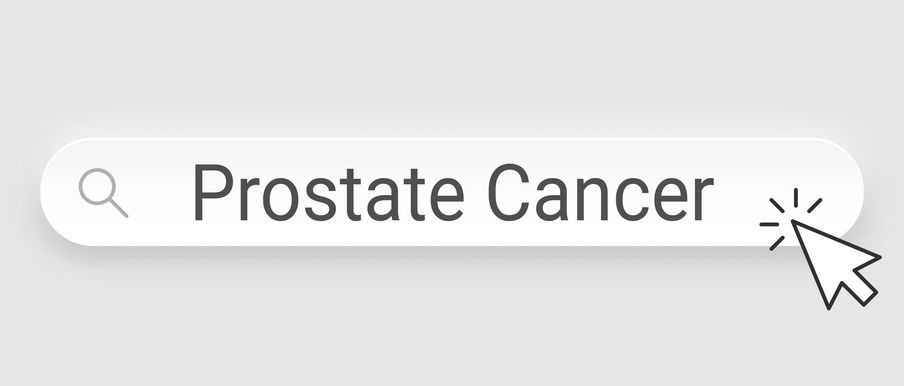 Prostate Cancer - Search Bar with cursor on blank background