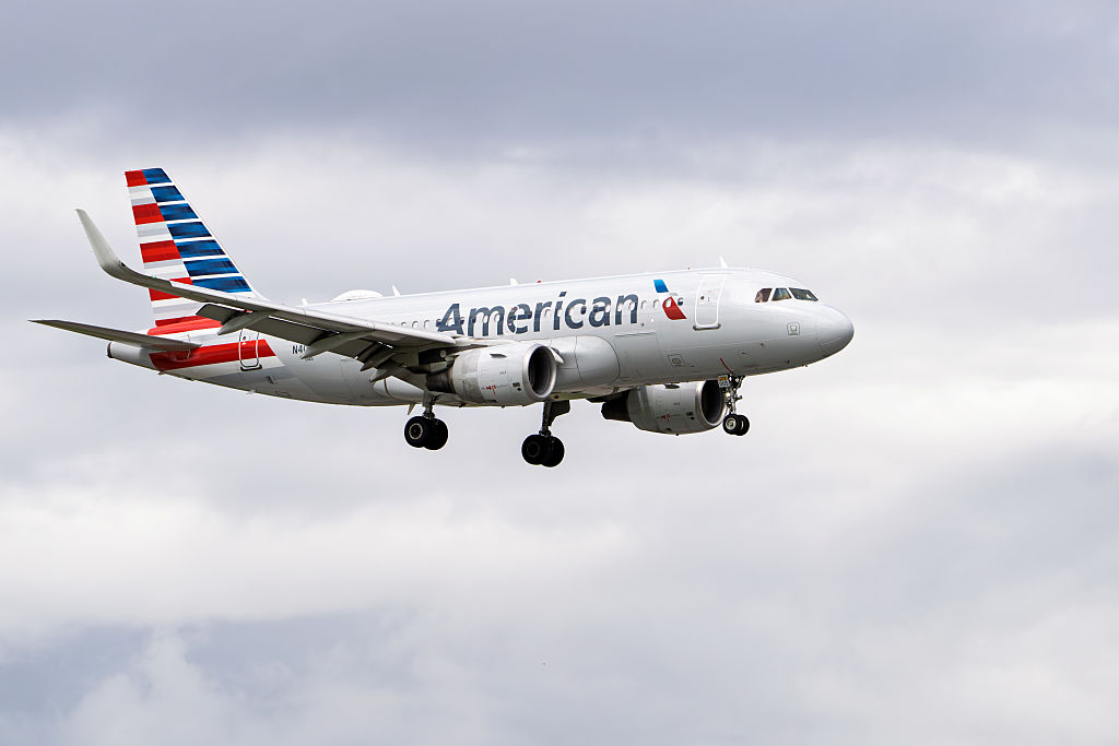 American Airlines Airplanes Landing At Miami International Airport
