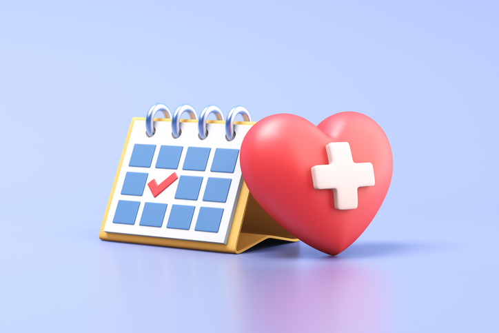 Healthcare Appointment Reminder with Calendar and Heart