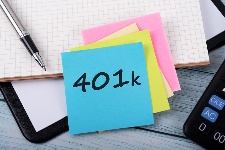 401k text on adhesive note
